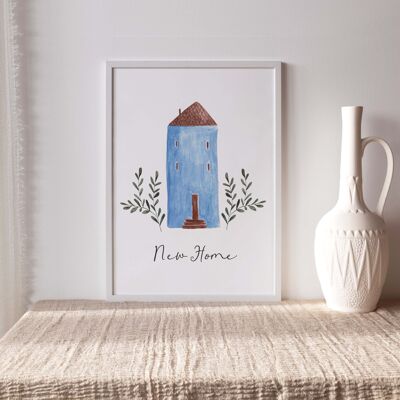 Art print "New Home blue" | various sizes - A5