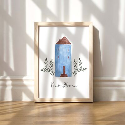 Art print "New Home blue" | various sizes - A3