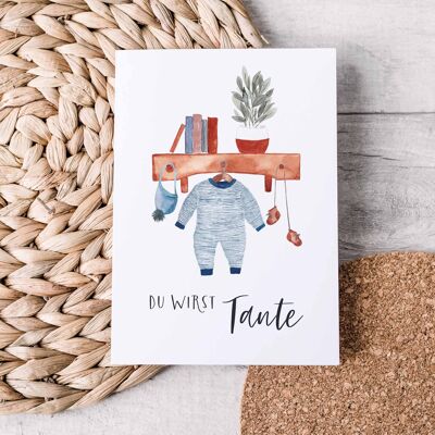 Carte pliante "Hello Baby Romper" | tu deviendras une tante