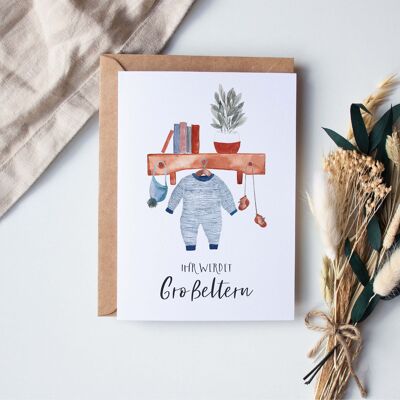 Folding card "Hello Baby Romper" | you will become grandparents
