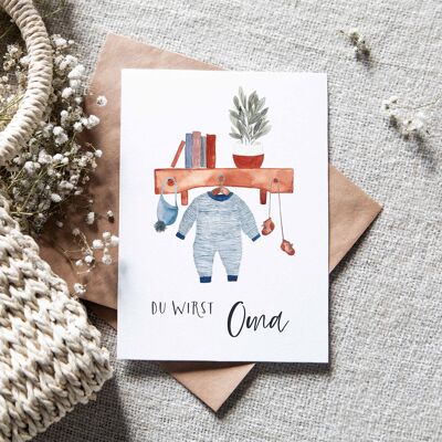 Tarjeta plegable "Hello Baby Romper" | serás abuela