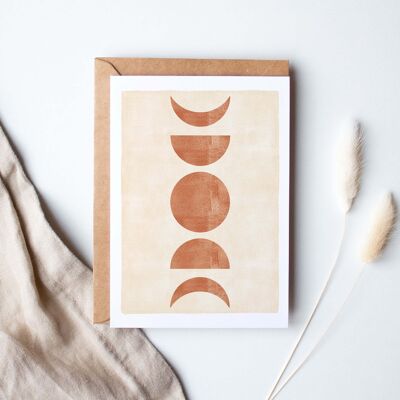 Folding card "Moon phases terracotta"