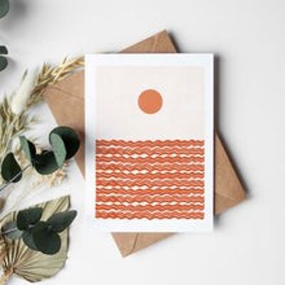 Folding card "Waves and Sun"