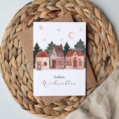 Folding card "Christmas Houses"