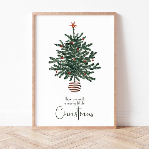 Kunstdruck "Weihnachtsbaum mit Spruch" | verschiedene Größen - A4 - Have yourself a merry little Christmas