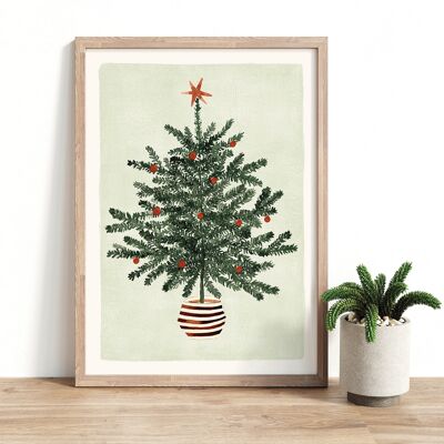 Art Print "Festive Christmas Tree" | various sizes - A4