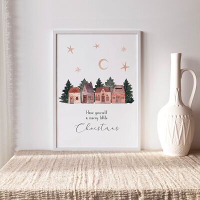 Kunstdruck "Weihnachtliche Häuser" - A5 - Have yourself a merry little Christmas
