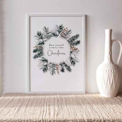Art Print "Christmas Wreath Watercolor" | various sizes - A5 - Have yourself a merry little Christmas