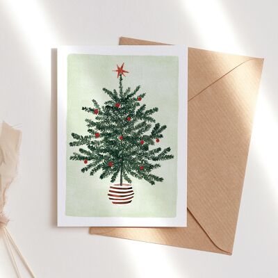 Faltkarte "Weihnachtskarte Festlicher Tannenbaum"