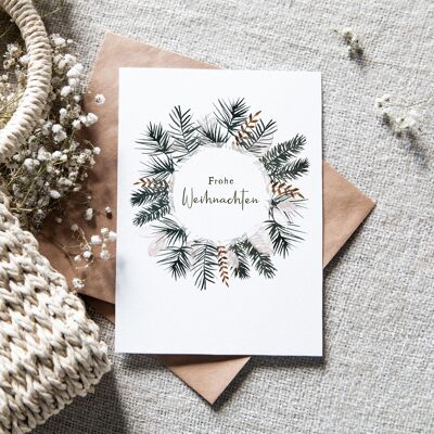 Folded card "Christmas card fir wreath"