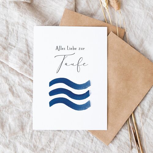 Faltkarte "Blaue Wellen" | Taufe