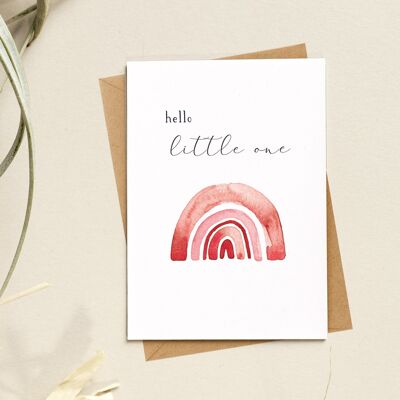 Folded card "birth card rainbow" | birth | different colors - pink