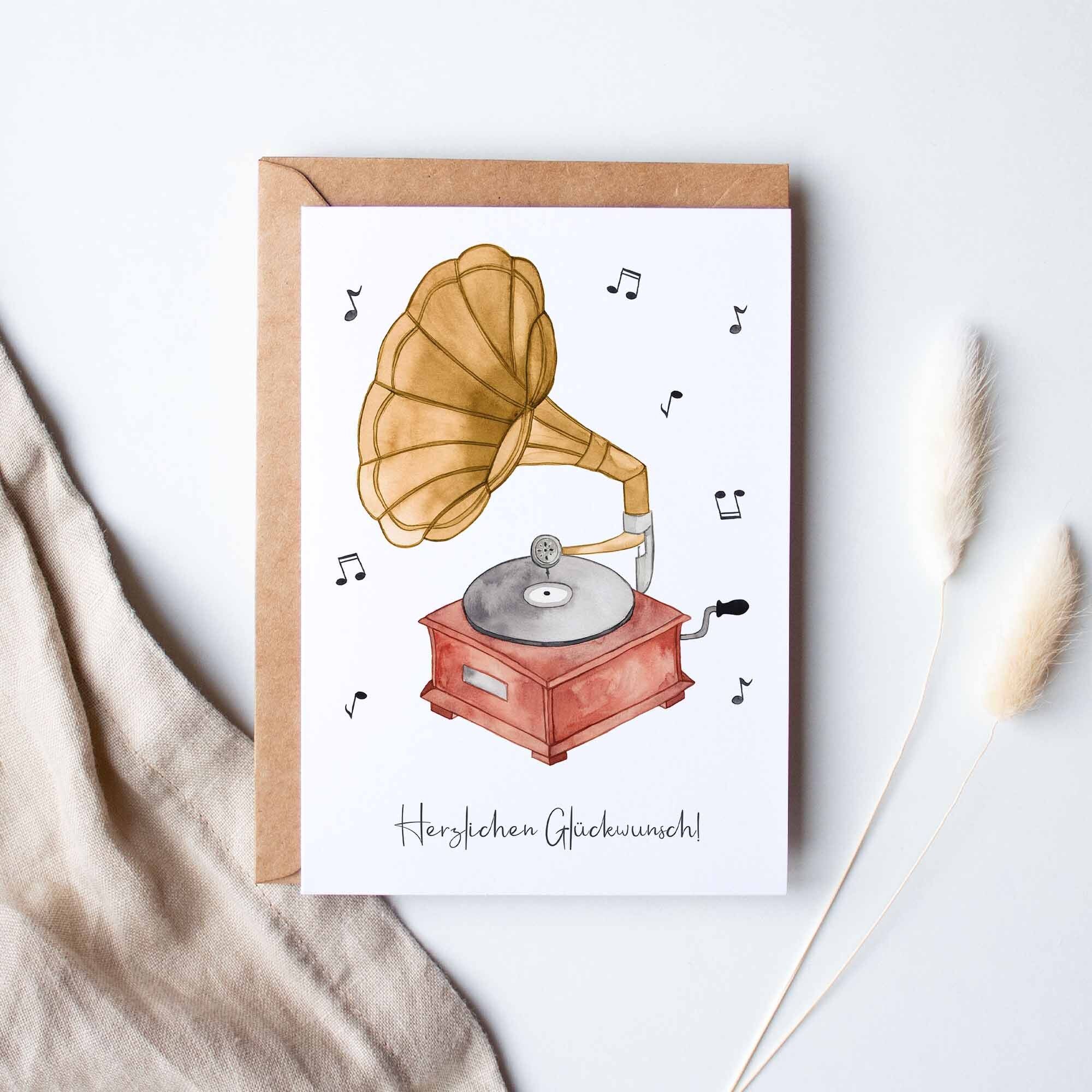 Tarjeta plegable "Gramófono"