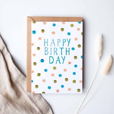 Folding card "Confetti rain pastel" | date of birth