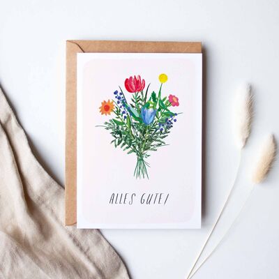 Folded card "Bouquet of flowers"