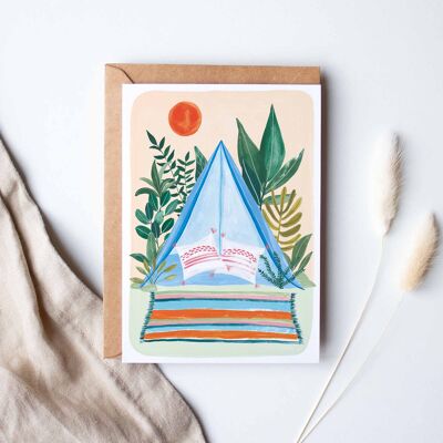 Folding card "camping in nature"