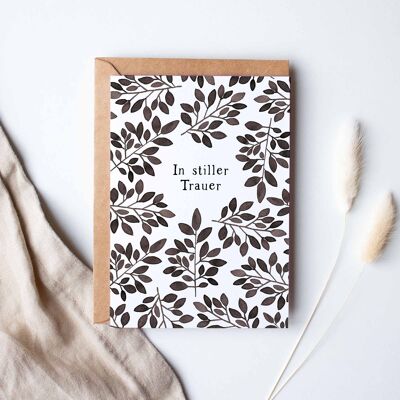 Folding card "Plants black and white" | sympathy card