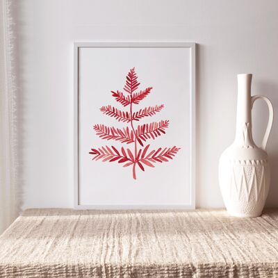 Art print "Fern leaf red" - A5