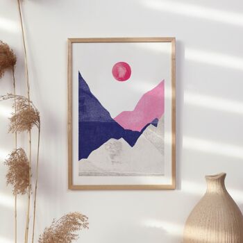 Tirage d'art "Montagnes rose bleu" - A5 3