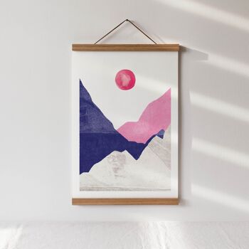 Tirage d'art "Montagnes rose bleu" - A5 4