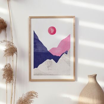 Tirage d'art "Montagnes rose bleu" - A4 3