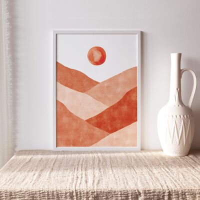 Kunstdruck "Landschaft Sonne Terrakotta" | abstrakt - A5