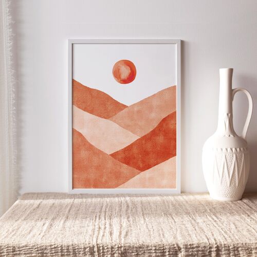 Kunstdruck "Landschaft Sonne Terrakotta" | abstrakt - A3