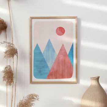 Tirage d'art "Montagnes pastel géométrique" - A5 4