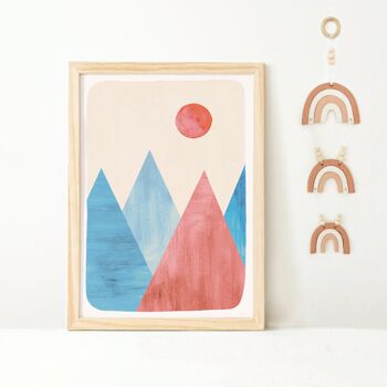 Tirage d'art "Montagnes pastel géométrique" - A5 7