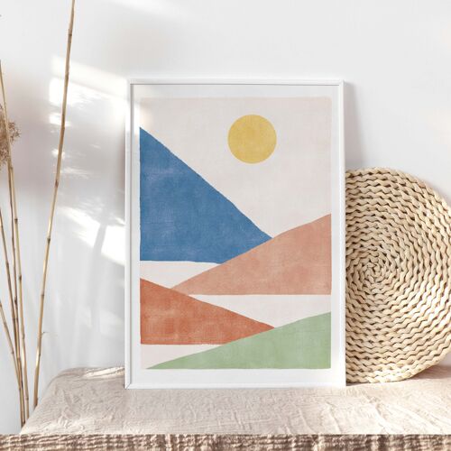 Kunstdruck "Berge abstrakt Pastell" - A3