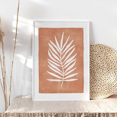 Art Print "Palm Leaf Terracotta" | abstract - A5