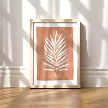 Reproduction d'art "Terre cuite feuille de palmier" | abstrait - A5 2