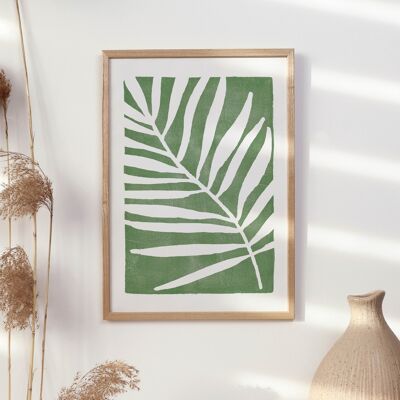 Reproduction d'art « Feuille de palmier vert » | abstrait - A5