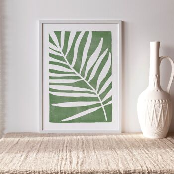 Reproduction d'art « Feuille de palmier vert » | abstrait - A5 2