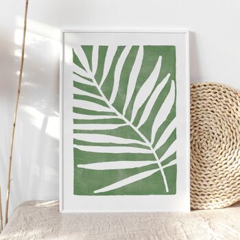 Reproduction d'art « Feuille de palmier vert » | résumé - A3 4