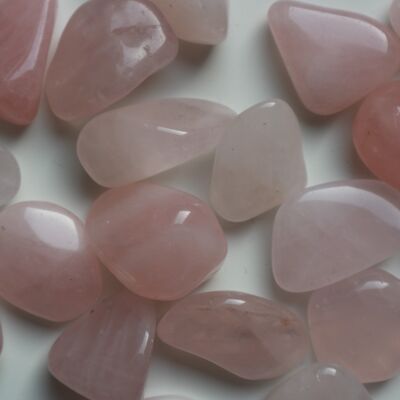 Rose quartz tumbled stones - large