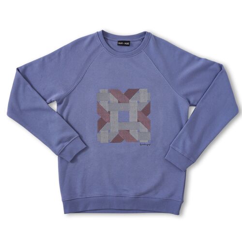 Designer Embroidered Sweater Periwinkle Blue 'Rattan 2'