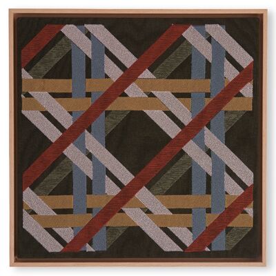 Erdige Schleife gerahmte bestickte Textilgrafik BOW1 - 2-25