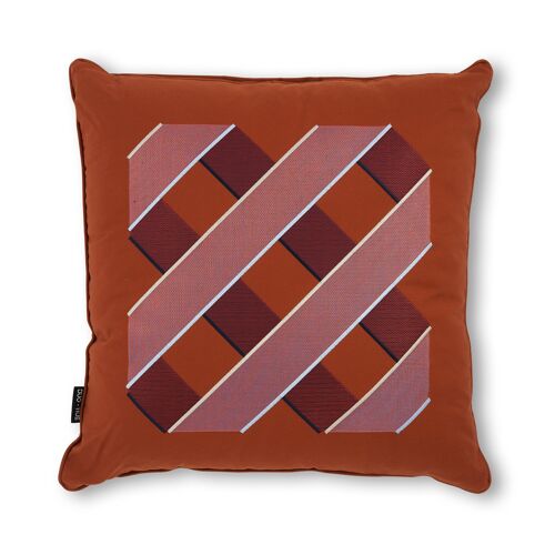 Embroidered Large Cushion Rust L001