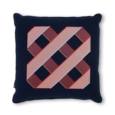 Embroidered Large Navy Cushion L002