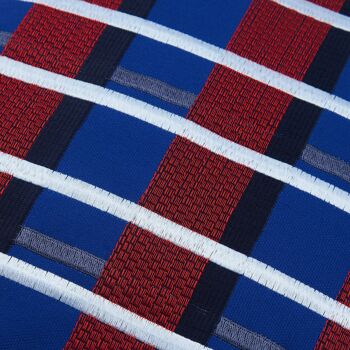 Oeuvre textile encadrée flottante grille bleu royal GRID001 - 1 3
