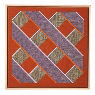 Rostiges schwebendes gerahmtes Textilkunstwerk 1X001 - 2-25