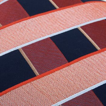 Oeuvre textile encadrée flottante à bordure orange BX1001 - 2-25 3