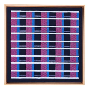 Marine Grille Flottant Encadré Textile Art GRID002 1