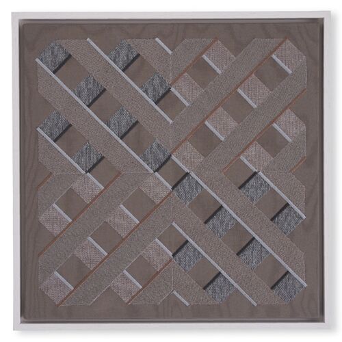 Grey Framed Textile Artwork 4x005 - 1