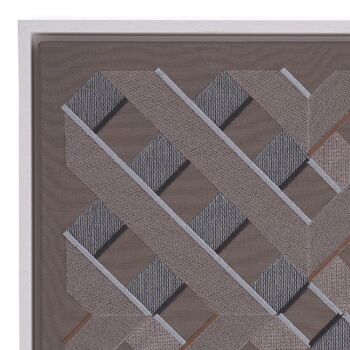 Oeuvre textile encadrée grise 4x005 - 1 2