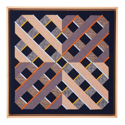 Flieder + Gelb Floating Framed Textil Artwork 4X003 - 2-25