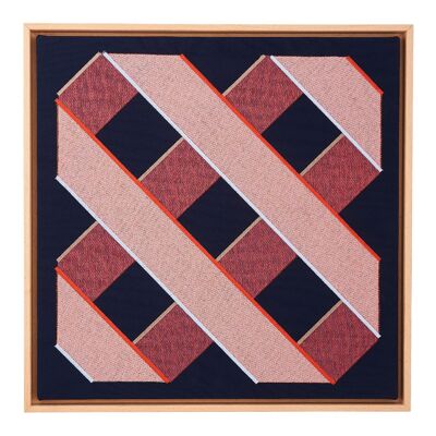 Orange Cross Floating Framed Textile Artwork 1X004 – 2–25 (SQ3085454)