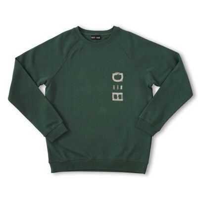 Suéter bordado de diseñador Forest Green Signature DUO-HUE