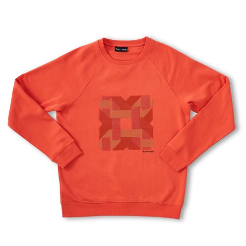 Designer Embroidered Sweater Coral 'Rattan'